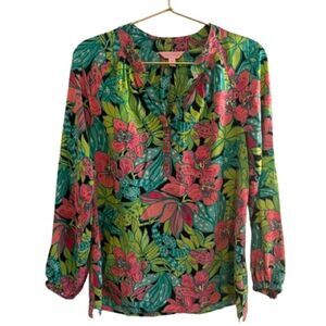 Lilly Pulitzer Silk Floral Blouse NWOT